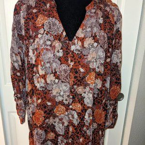 Gorgeous Brown Floral Harper Top- Torrid Size 4- NEVER WORN